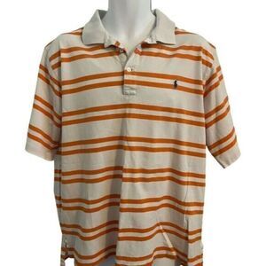 Y2K Ralph Lauren Polo Golf Orange and White Shirt. Size Large.